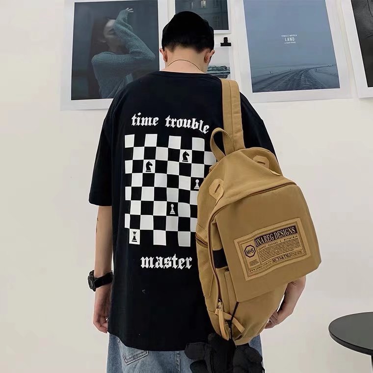 Men T-Shirts Loose round Neck Letter Print