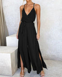 MIDI Mauve Cocktail Dress Summer Fashion Casual Solid Color and V-neck Sling