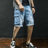 Men Jorts Denim Shorts Men's Fifth Jeans Loose Large Size Summer