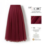 MIDI Mauve Skirt Slimming A- line Skirt Cover Slim Purple Gauze Skirt