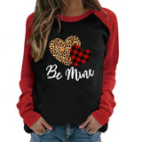 Valentine's Day T Shirt Long Sleeve Women Crew Neck Cotton Long Sleeve Women