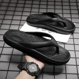 Flip Flops Men's Outdoor Non-Slip Thick Bottom Wear-Resistant Flip-Flops Couple Extra Large Size Sandals Summer Outerwear