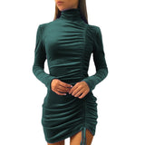 Long Sleeve Burgundy Dress Formal Dress for Women Fall Winter Fashion Long Sleeve Skinny Sheath
