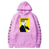 Anime Hoddies Banana Fish Print Loose Hoodie Velvet Padded Hooded Sweatshirt Men and Women