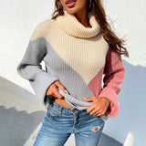 Women Pullover Knit Sweater Women's Autumn and Winter Lapel Pullover Sweater