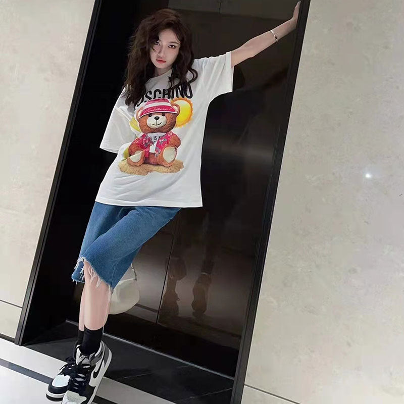 Moschino T Shirt T-Shirt Round Neck Pullover Loose