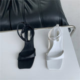 White Strappy Heels Stiletto Sandals Women's Summer High Heels