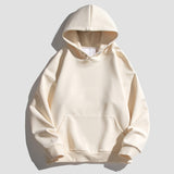 Men Hoodie Heavy Thickening Solid Color Hooded Sweater Loose Casual