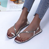 Women Open Toe Sandals Flats Summer Plus Size Slippers Beach Shoes Women