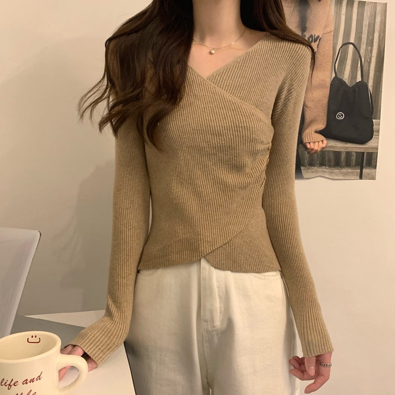 Gloria Vanderbilt V-neck Sweater Women Slim Fit Inner Wear Knitted