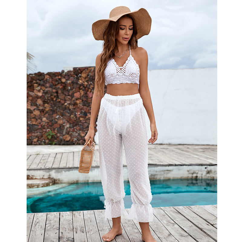 Coachella Music Festival Outfits Casual Sexy See-Through Chiffon Beach Pants