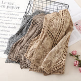 Coachella Music Festival Outfits Vintage Hollow Crocheted Cardigan Short Coat Top