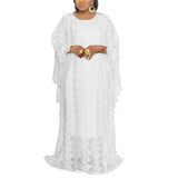 African Dashiki Dress Water Soluble Batwing Sleeve round Neck