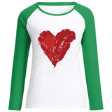 Valentine's Day T Shirt Fall Graffiti Printing Women's Top