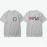 Squid Game Costume Short Sleeve Loose Crew Neck T-shirt Top