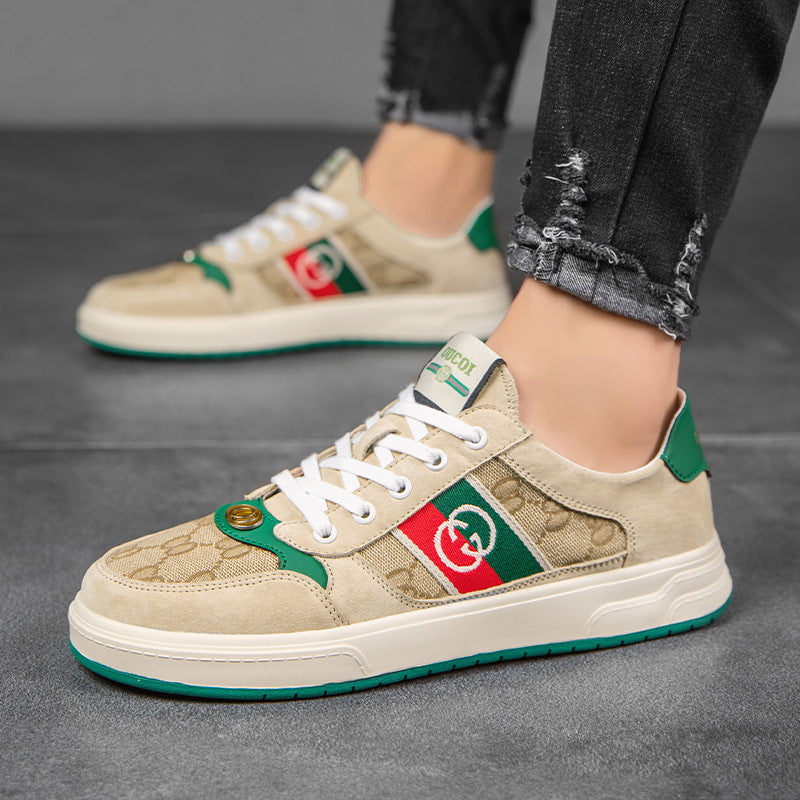 Screener Leather Sneaks Men's Shoes Summer Teen Fashion Shoes Flat Casual Spring and Autumn Four Seasons Low-Top Sneakers