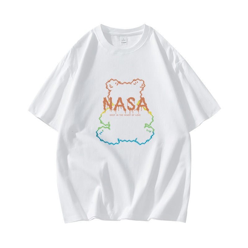 Nasa T Shirt Short Sleeve Men'S Summer Loose Top Versatile Couple Wear Half Sleeve
