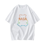 Nasa T Shirt Short Sleeve Men'S Summer Loose Top Versatile Couple Wear Half Sleeve