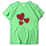 Valentine's Day T Shirt Large Size T-shirt Short Sleeve Red Heart Printing Summer