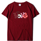 Valentine's Day T Shirt Short-Sleeved T-shirt Men's and Women's Love Printed round Neck Spring and Summer