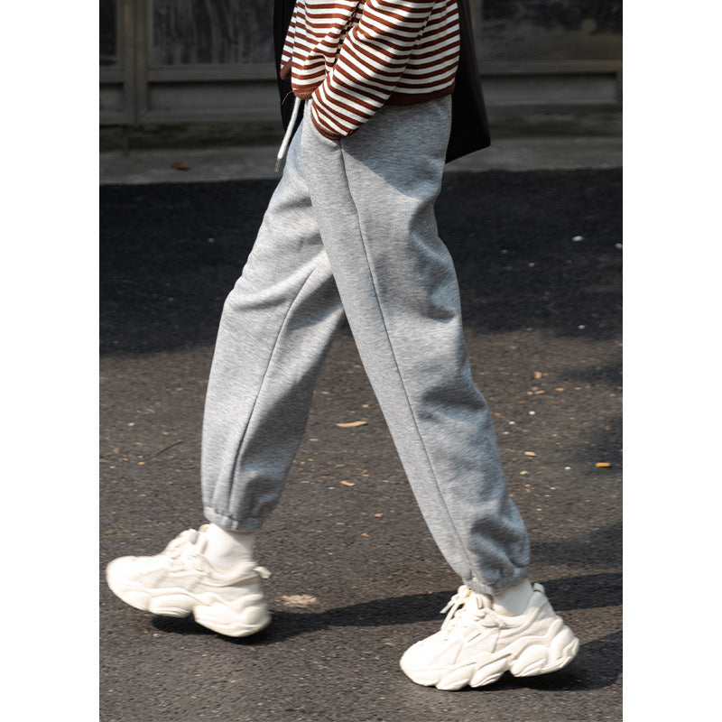 Grey Sweatpants Sports Casual Pants Women's Autumn and Winter Loose Sweatpants