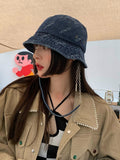 Women Bucket Hat Cowboy Fisherman Chain Letters