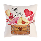 Valentine's Day Pillow Covers 4 Piece Random Styles Together, Truck Love Balloon Bicycle Ornament Pillow Cushion