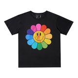 Vlone T Shirt Flower Print Short Sleeve T-Shirt Men And Women Loose Half Sleeve