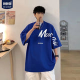 Men T-Shirts Printed Loose Half Sleeve