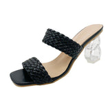 High Heels Slippers Summer Chunky Heel Slippers