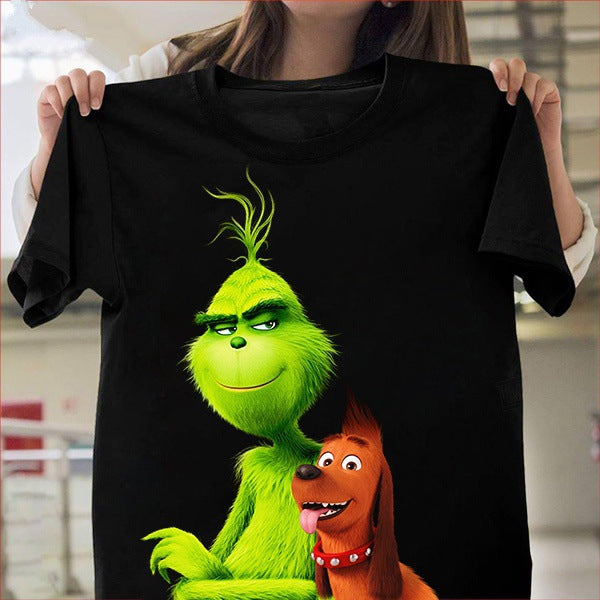Men and Women Grinch Shirt Christmas Grinch Creative Pattern T-shirt