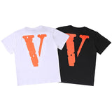 Vlone T Shirt Big V Men And Women Tee Casual Round Neck Short Sleeves T-Shirt