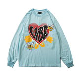 Man Fall Outfits Printed Long-Sleeved T-shirt Men Loose-Fitting Casual round-Neck