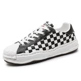 designer Sneaker Shoes Retro Hong Kong Style Chessboard Plaid Casual Men's Shoes Summer Fashion Low Top Colorblock Board Shoes