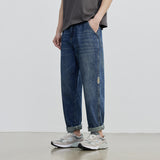 Men Jeans Blue Straight Jeans Men's All-Match Casual