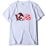 Valentine's Day T Shirt Short-Sleeved T-shirt Men's and Women's Love Printed round Neck Spring and Summer