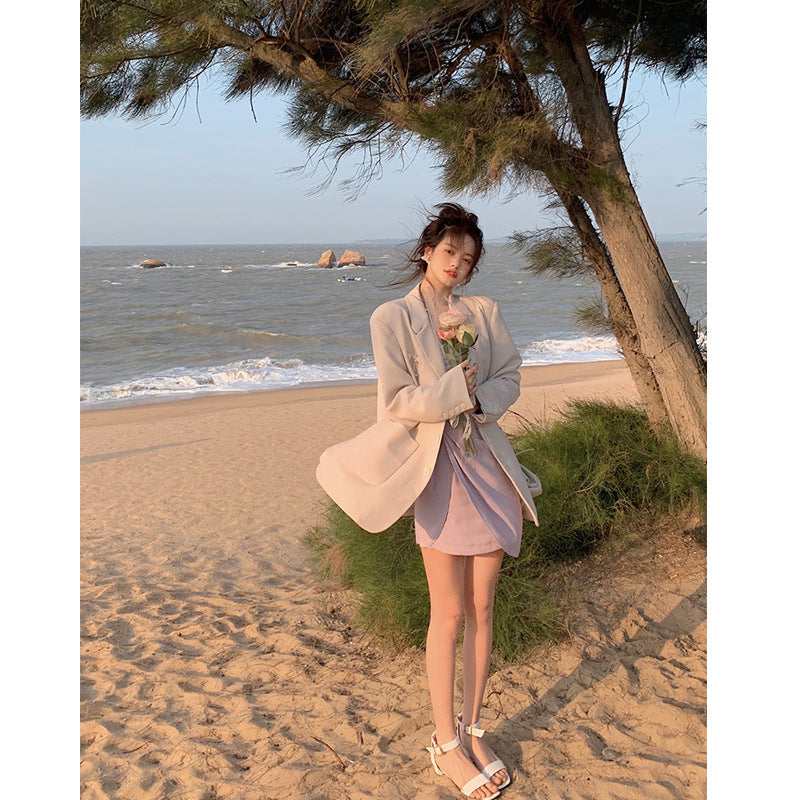 MIDI Mauve Cocktail Dress Spring Purple