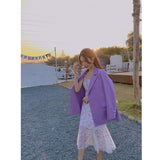 MIDI Mauve Cocktail Dress Fashionable Outer Wear Purple Suspender Dress for Women Summer