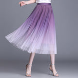 MIDI Mauve Skirt Women's Summer Mesh Skirt Summer
