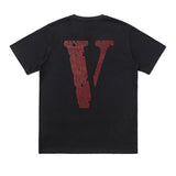 Vlone Men And Women Couple Personality Plus Size Retro Sports Short Sleeve Tshirt