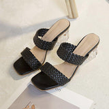 High Heels Slides Large Size Summer Fashion Woven High Heel Sandals