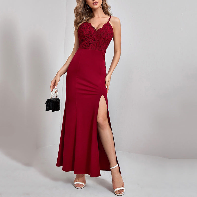 Burgundy Dress Formal Sleeveless Party Evening Dress