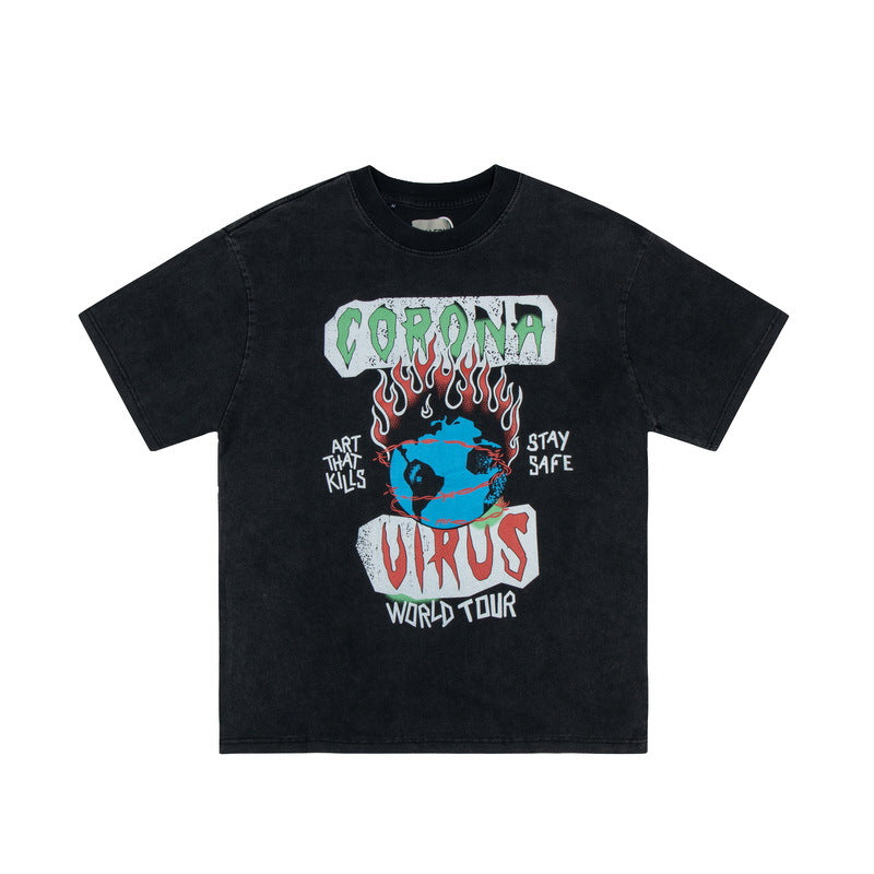 Gallery Dept T Shitrs Men's Retro Graffiti Printing Short Sleeve