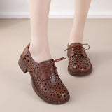 Highway Flat Sandals Summer Hollowed Toe Box Hole Shoes Chunky Heel Sandals