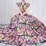 Gypsy Style Dresses Printed Peacock Dress Long Dress