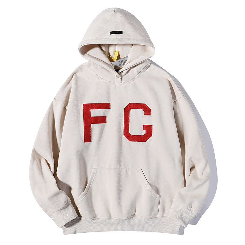 Kanye West Sunday Service Hoodie Fog Fg Three-Dimensional Flocking Fleece Hoodie