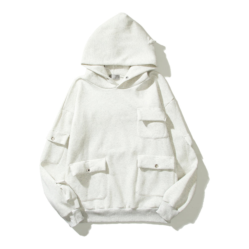 Kanye West Sunday Service Hoodie Vintage Fleece-Lined Hooded Multi-Pocket Thickened Hoodie