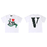 Vlone T Shirt Loose Men'S And Women'S Reflective T-Shirt Summer