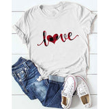 Valentine's Day T Shirts Couples Summer Women's round Neck Short Sleeve T-shirt Printed Top