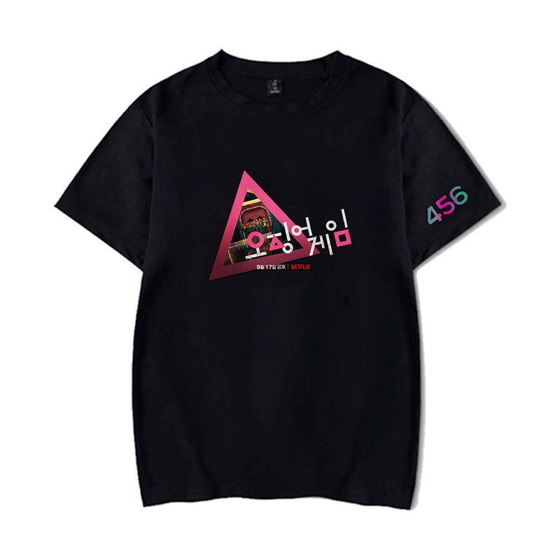 Squid Game Costume Squid Game round Six Printed Short-Sleeved T-shirt